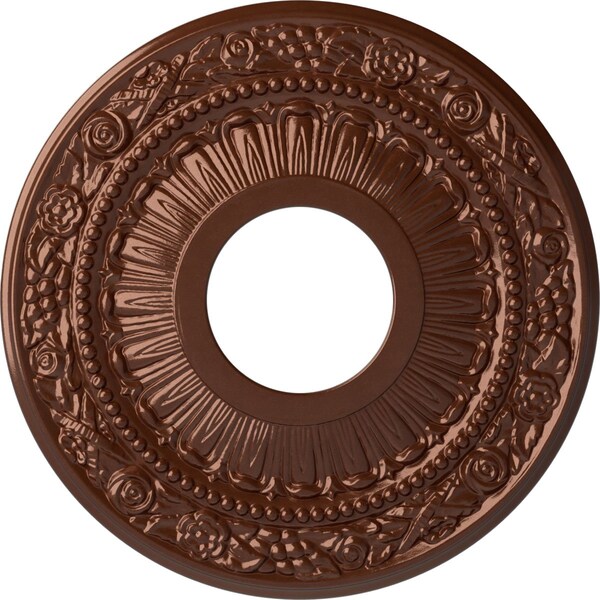 Ekena Millwork Nadia Ceiling Medallion (Fits Canopies up to 4 7/8"), 12 1/8"OD x 3 5/8"ID x 7/8"P, Copper Penny CM12NACPS - main